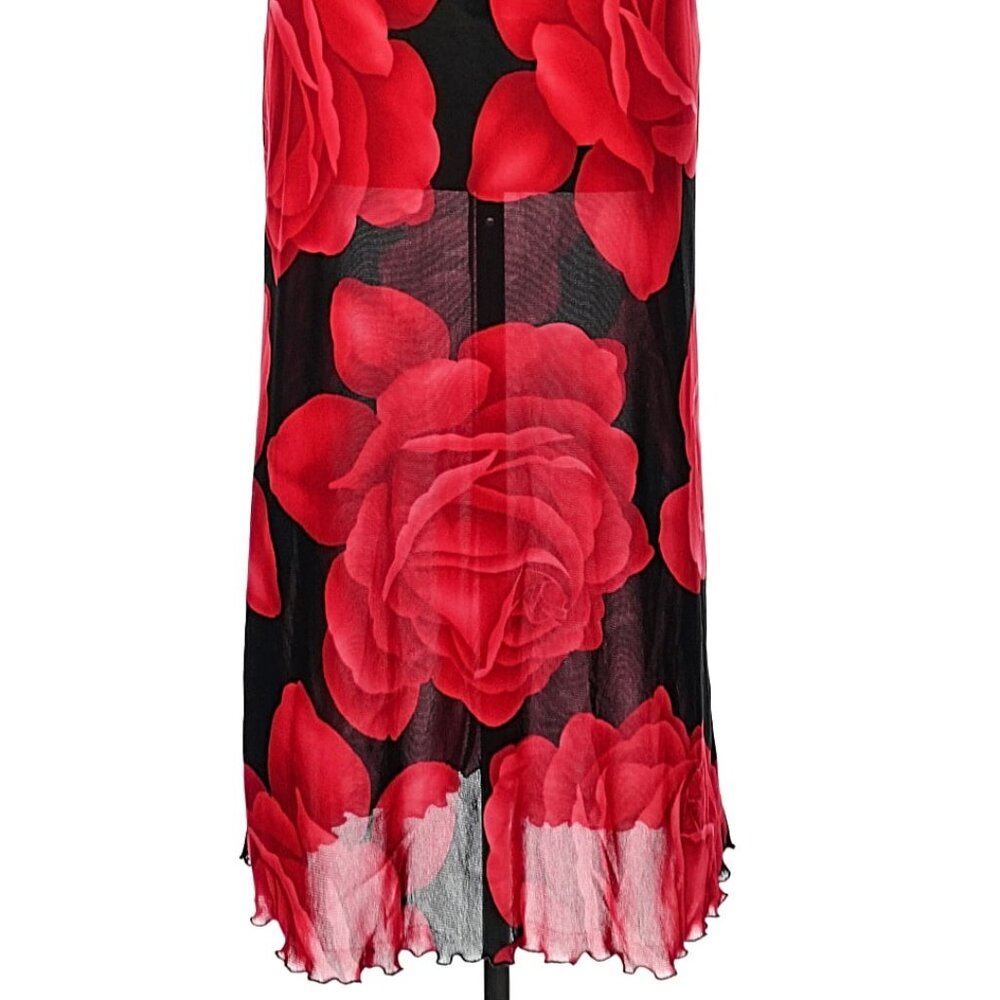 Vintage made in the USA Y2K Red Roses dress, Medium - Picture 2 of 8